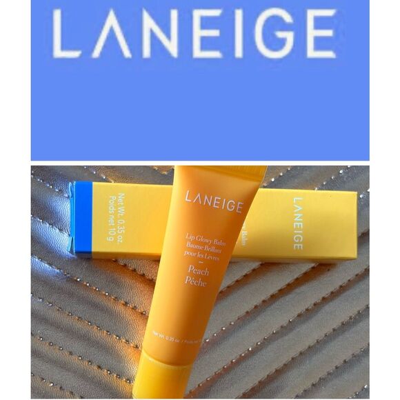 LANEIGE  - NWT - Lip Glowy Balm in Peach. New in Box, .35 oz. - Picture 1 of 16